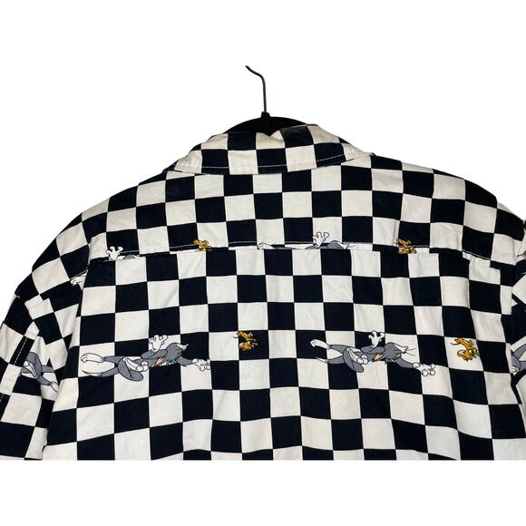 Vintage Tom & Jerry lightweight zip up jacket coat S checkerboard cartoon bomber - Picture 3 of 6